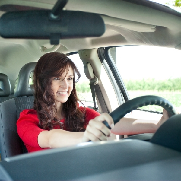 female driving instructor